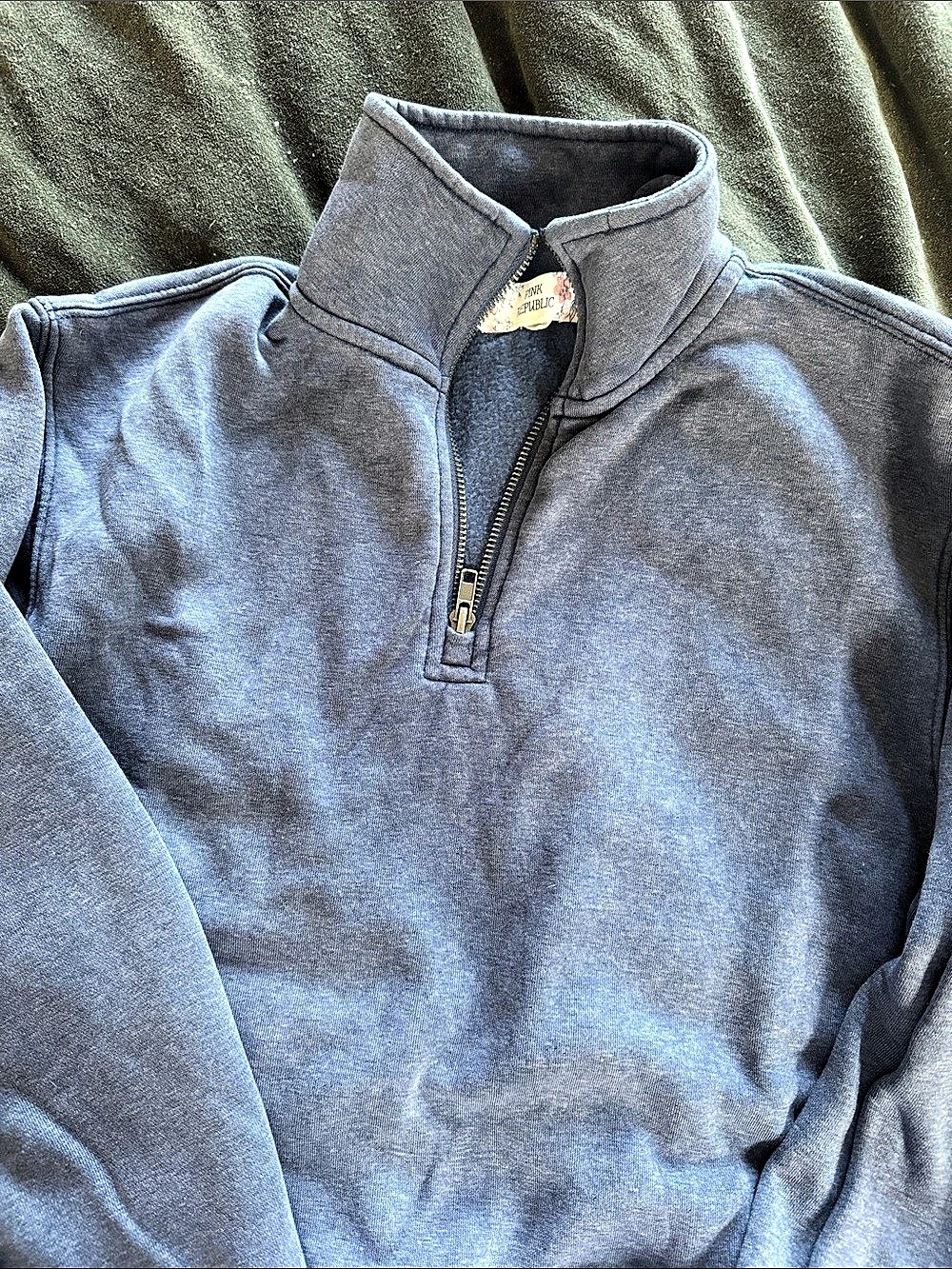 Pink Republic Mock Neck Quarter Zip Pullover Blue XS - Picture 2 of 3
